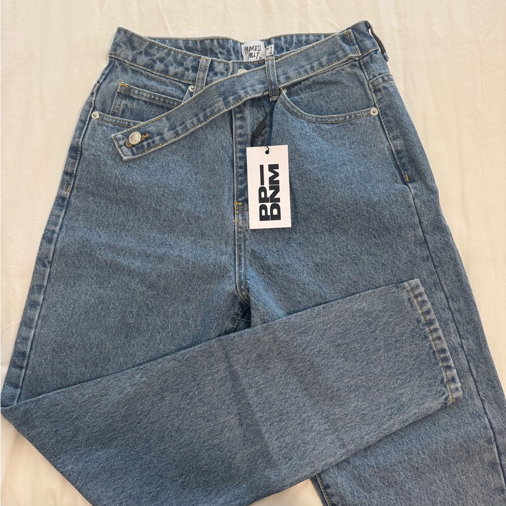 Princess Polly Blue Straight Leg Jeans